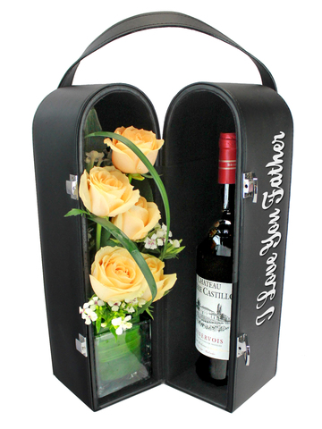 Wine n Food Hamper - I Love You Father Wine Hamper with Flower - L135853D Photo